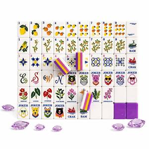 Mahjong américain en acrylique à 4 couches, 160 tuiles, motif spécial sur le dos - Tuiles de mahjong personnalisées de luxe - Product Image 1