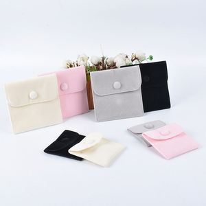Sac cadeau en velours double face à clipser pour bijoux, écouteurs et parfums, avec logo personnalisé, emballage cadeau de fêtes, vente en gros - Product Image 4