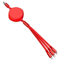 Câble USB Type-C télescopique à logo personnalisé de forme unique, matériau TPE tressé, multifonction 3 en 1, câbles de charge rapide rétractables