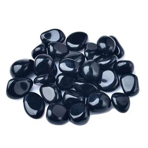 Pierres précieuses d'obsidienne noire naturelle, <span class=keywords><strong>cristaux</strong></span> roulés, pierres de guérison, équilibre énergétique, soulagement du stress, décoration de la maison - Product Image 3