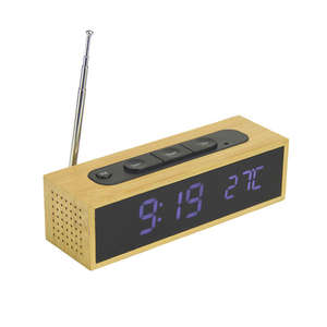 Environment Friendly Natural Bamboo Table Portable <b>LED</b> Digital FM Radio Alarm <b>Clock</b> with Temperature Voice Sensor 2207 - Product Image 6