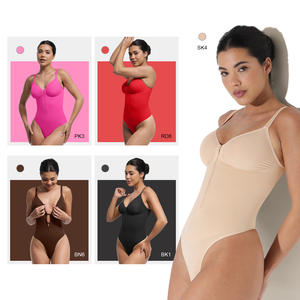 Body Faja Moldeadora de Una Pieza para Mujer de <span class=keywords><strong>Tik</strong></span> <span class=keywords><strong>Tok</strong></span> de Gran Venta con Cremallera Frontal Transpirable sin Costuras y Control de Abdomen al por Mayor - Product Image 2