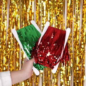 Merri Wish Birthday <strong>Wedding</strong> Baby Shower Backdrop Decoration 3.2x8.2ft Metallic Tinsel Foil Fringe Curtains Party Supplies - Product Image 4