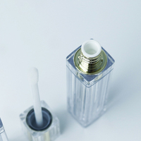 Flacon carré 6ml 8ml transparent doré pour emballage cosmétique, contenants vides pour applicateur de maquillage, tubes de brillant à lèvres