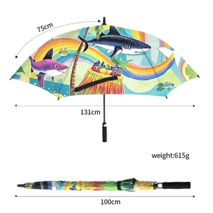 Custom Logo Promotional Corporate Gifts <b>Windproof</b> Golf <b>Umbrella</b> Hawaii Pattern for Events Sponsorships Branding Opportunities - Product Image 2