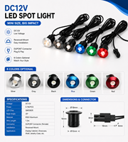 Mini spot LED DC12V 0,7W encastré pour vitrine à bijoux, étagère de présentation avec connecteur Dupont