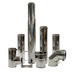Kit de <span class=keywords><strong>tuyau</strong></span> de <span class=keywords><strong>cheminée</strong></span> <span class=keywords><strong>isolé</strong></span> à double paroi en acier inoxydable sur mesure OEM 80 mm pour poêle à granulés de bois - Product Image 1