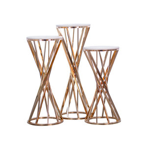 Ensemble de supports à gâteaux géométriques dorés modernes et professionnels en métal <span class=keywords><strong>pour</strong></span> mariage, fête, décoration intérieure/extérieure - Product Image 3