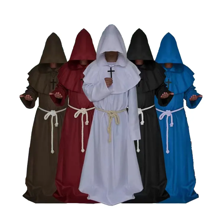 Medieval monk costume wizard priest cos costume Halloween death robe cosplay costume