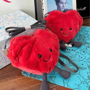 Jelly <span class=keywords><strong>Ca</strong></span> Amuseablesハート型赤いぬいぐるみおもちゃシングルショルダークロスボディラブバッグOPPバッグパック - Product Image 4