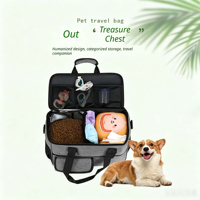 Sac de transport pour animaux de compagnie en tissu Oxford imperméable de qualité supérieure avec sac de rangement alimentaire scellé, récipient de nourriture réutilisable à fermeture éclair pour les sorties de chien
