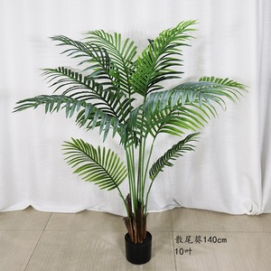 A-1289 ev plastik saksı sahte Plam ağacı PVC kumaş tropikal yapay bitki yaprak Bonsai yapay palmiye ağaçları kapalı dekor için - Product Image 4