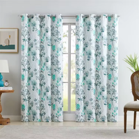 Rideaux occultants floraux isolants thermiquement, à œillets, imprimés motif aquarelle, pour chambre à coucher, réduisant le bruit