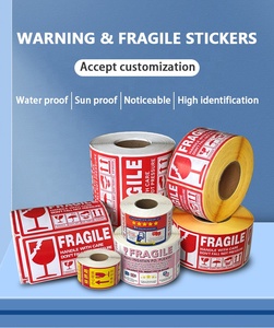 Nhãn dán cảnh báo dễ vỡ Nhãn dán 90 * 50mm Nhãn dán cảnh báo chống nước Tùy chỉnh logo Nhãn vận chuyển Nhãn dán bao bì 90mm * 50mm - Product Image 6