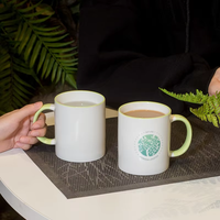 Tasse à café en céramique imprimée avec logo personnalisé de 10oz tasse en céramique personnalisée tasse à café en porcelaine avec poignée cadeau