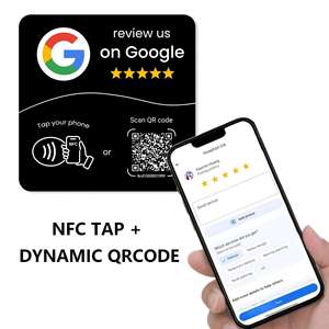 Base de PVC con NFC <span class=keywords><strong>para</strong></span> Reseñas de Google, Código <span class=keywords><strong>QR</strong></span> Dinámico <span class=keywords><strong>para</strong></span> Redes Sociales de Restaurantes: Instagram, Facebook, <span class=keywords><strong>WhatsApp</strong></span>, LinkedIn - Product Image 1