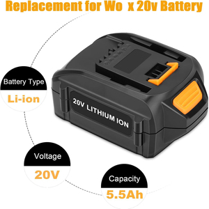 Worxs 18V Battery Pack WA3525 batterie cilindriche sostitutive agli ioni di litio per utensili Cordless WA3520 - Product Image 4
