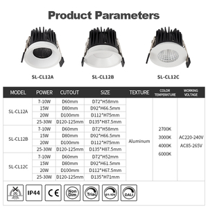IP44 Étanche LED Downlight ETL LED <span class=keywords><strong>Plafond</strong></span> Projecteur 7W 10W 15W 20W 30W Encastré COB DownLight pour Cuisine Salle De Bains Éclairage - Product Image 2