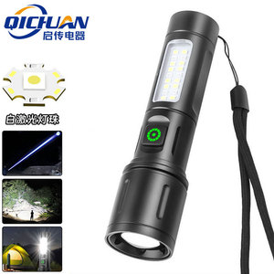 อลูมิเนียมอัลลอยด์ไฟฉาย LED แบบชาร์จไฟได้ซูมกลางแจ้ง COB ไฟด้านข้างความเข้มสูงอายุการใช้งานแบตเตอรี่ยาวนาน 1200mAh - Product Image 4