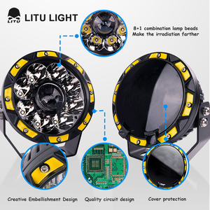60W 7 pulgadas todoterreno <span class=keywords><strong>4x4</strong></span> lámparas de conducción LED auxiliares haz de punto redondo para UTV ATV SUV Auto LED faro 12V 24V - Product Image 4
