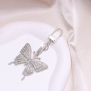 Butterfly <b>Keychain</b> Zinc Alloy Rhinestone Inlaid Women's Bag Pendant Charm Gift - Product Image 4