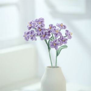 हस्तनिर्मित पोटेड बुनाई फूल सुंदर भूल-मुझे नहीं-क्रॉकेट होम ऑफिस कार सजावट - Product Image 4