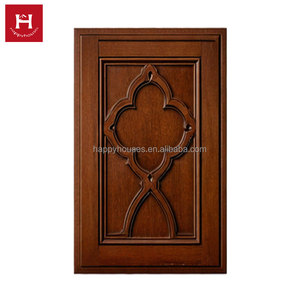 Happy Houses Classic European Traditional <strong>Dark</strong> Walnut Kitchen Cabinet Door With Ornate Floral Carving Factory Direct Wholesale - Product Image 5