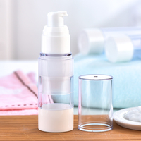 Sampel gratis pompa kosmetik bulat perawatan kulit mewah plastik tanpa udara 15ml 30ml 50ml botol tanpa udara Null