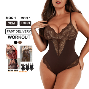 Hexin Shapewear Verified Pro HEXIN Wholesale Outdoor Shapewear Tummy Control Mesh Black Open Back <strong>Uk</strong> Lace Shapewear <strong>Bodysuit</strong> for <strong>Women</strong> - Product Image 1