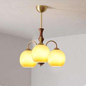 Lustre de kaki de salon vintage français lampes et lanternes en bois massif de chambre à coucher lustre de salle à manger américain - Product Image 4