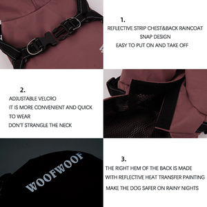 Harnais de gilet en polyester pour chien, imperméable réfléchissant à la mode pour animaux de compagnie, vêtements imperméables d'été et de printemps pour animaux de compagnie, sangles de poitrine, vente en gros - Product Image 3
