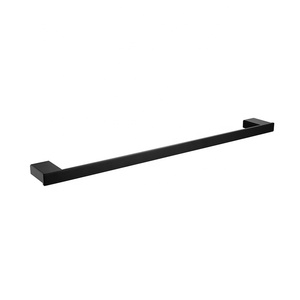 Single Bathroom Accessories Towel Bar <strong>Black</strong> Chrome and Stainless Steel <strong>Bath</strong> Towel <strong>Rack</strong> - Product Image 1
