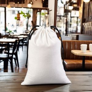 Recyclable Cotton Drawstring <b>Bag</b> with Rope Handle and Hook & Loop Closure-Customizable Size Travel Outdoor Shopping <b>Bag</b> - Product Image 1