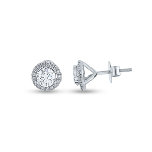 Superbes boucles d'oreilles en diamant rond avec un savoir-faire exquis et un style intemporel élégant d'Inde - Product Image 4