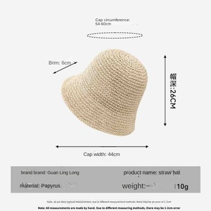 Chapeau Bob en Fourrure Tendance pour Femme, Pliable et Respirant, Protection Solaire pour Vacances à la Plage et au Bord de Mer - Product Image 2
