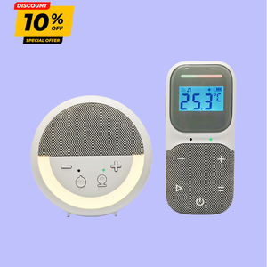 Moniteur audio numérique 2,4 GHz sécurisé et sans interférences avec indicateur visuel du niveau sonore et alarme sonore - Product Image 1