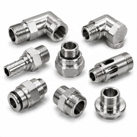 Raccords de liquide de refroidissement de précision en acier inoxydable, adaptateurs de tournage et de fraisage CNC pour le refroidissement liquide des centres de données