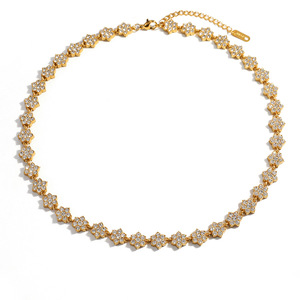 Collier en diamant plaqué or 18 carats, taille brillant ronde, motif pétale de fleur, pour usage quotidien - Product Image 5