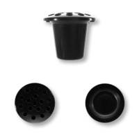 Vase de table en plastique noir Lotus pour articles funéraires - Design moderne, durable, léger, réutilisable, incassable pour décorations de cimetière