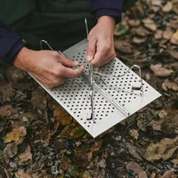 Table pliante moderne en alliage d'aluminium pour le camping en plein air avec rangement, mini-meubles d'extérieur