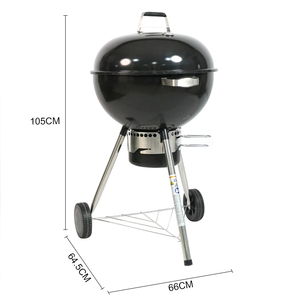 Entrega rápida Parrilla de barbacoa de manzana redonda popular de 22 pulgadas Parrilla de barbacoa de hervidor de carbón negro <span class=keywords><strong>para</strong></span> fiesta al aire libre - Product Image 3