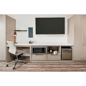 Hyatt House Single Bed with Cabinet <strong>Mirror</strong> Basin Wooden Hotel Furniture for Apartment Use-Headboard <strong>Nightstand</strong> Bed Base - Product Image 4