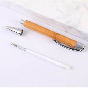 <b>Creative</b> Retractable Bamboo Pen Custom Logo Plastic Ballpoint Pen for Hotel Promotional <b>Gift</b> Advertising Laser Printing - Product Image 3