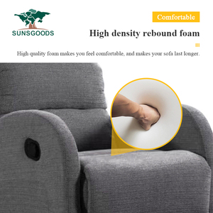 High Quality Modern Single <strong>Recliner</strong> Sofa Chair Manual Leather Upholstery with Fabric for Living Room Furniture Rocker Standard - Product Image 5