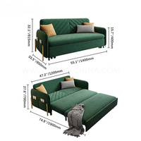 Sofá futón multifunción convertible moderno, muebles de cama extraíbles, sofá cama plegable con almacenamiento