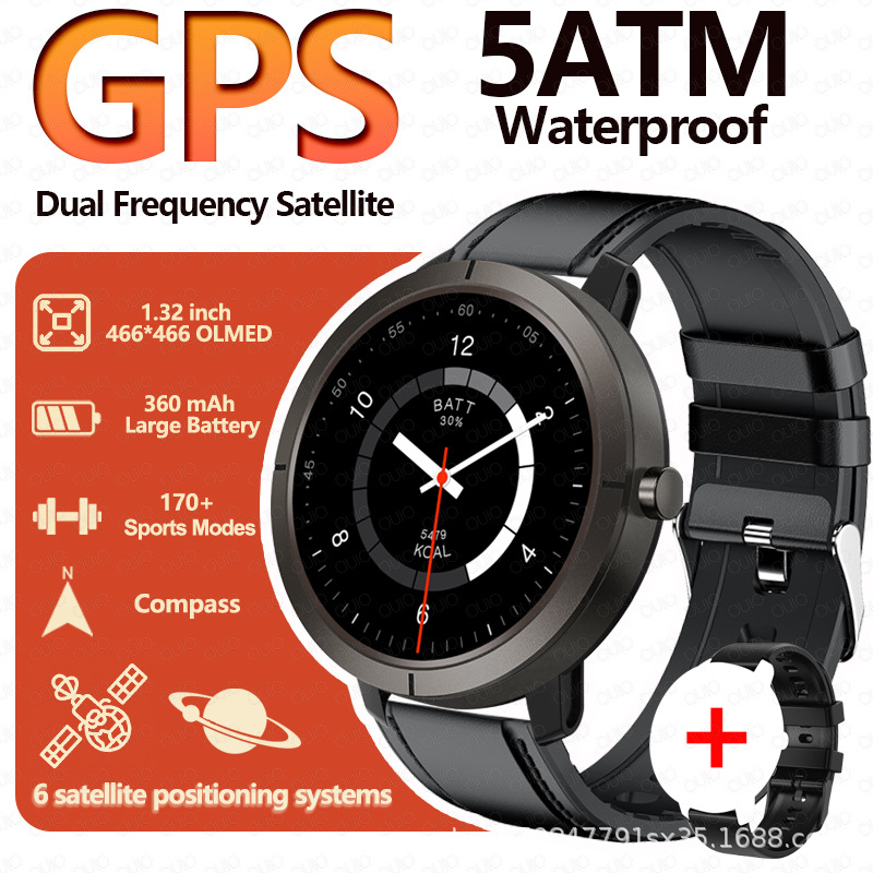 Dm76 black-black leather strap