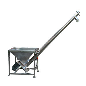 Convoyeur à vis hélicoïdale incliné à prix réduit pour poudres alimentaires et chimiques avec trémie - Product Image 6