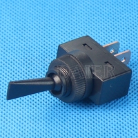 Interrupteur à bascule industriel durable, compact, 12V, SPST ON-OFF, actionneur court en plastique, noir, pour voiture, bateau