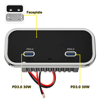 Chargeur de voiture universel 12V 24V avec ports USB Type C PD3.0 et USB QC3.0 intégrés pour véhicules et camping-cars