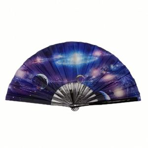 พัดไม้ไผ่พับได้ขนาดใหญ่ 33 ซม. ลายวาดแกะสลักแบบพื้นบ้าน สำหรับตกแต่งบ้าน งานปาร์ตี้ส่วนตัว ฉลองปีใหม่ ฮาโลวีน - Product Image 6